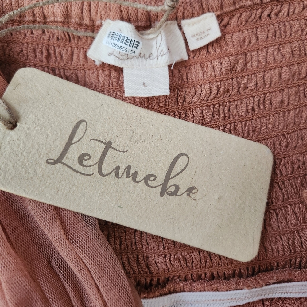Anthropologie Let Me Be Ombre Strapless Maxi Dress Pink‎ Women's Size Large - Picture 6 of 12